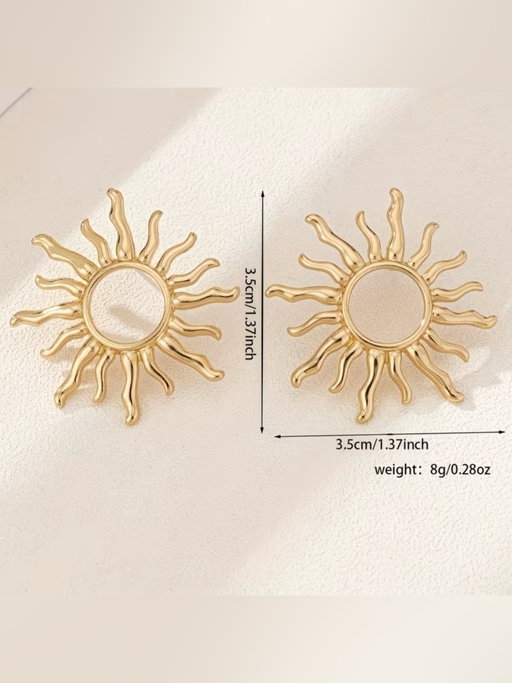 NEW! Luxury Gold Sunburst Stud Earrings. Sun Earrings ☀️ A4-149 - Picture 6 of 7